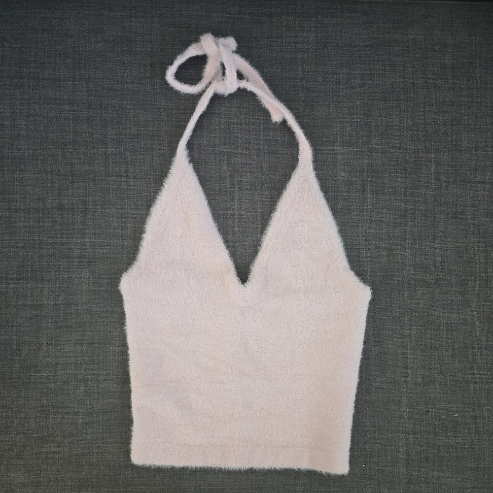 Gymshark x Whitney Simmons Light Pink Fuzzy Top